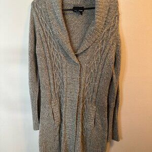 It's Our Time Gray Cable Knit Cardigan